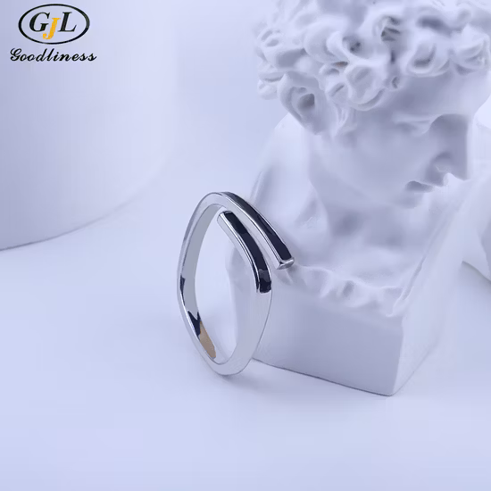 Bague ouverte en argent sterling S925 avec colle en émail et Zircon