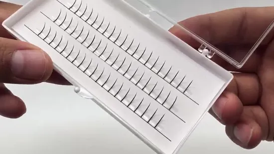 Mengfan China Hybrid Classic Lashes Fournisseur Deep Black Matte Faux Mink Extensions de cils Extension individuelle Ellipse Flat Lashes Extension Fairy Cluster Lashes