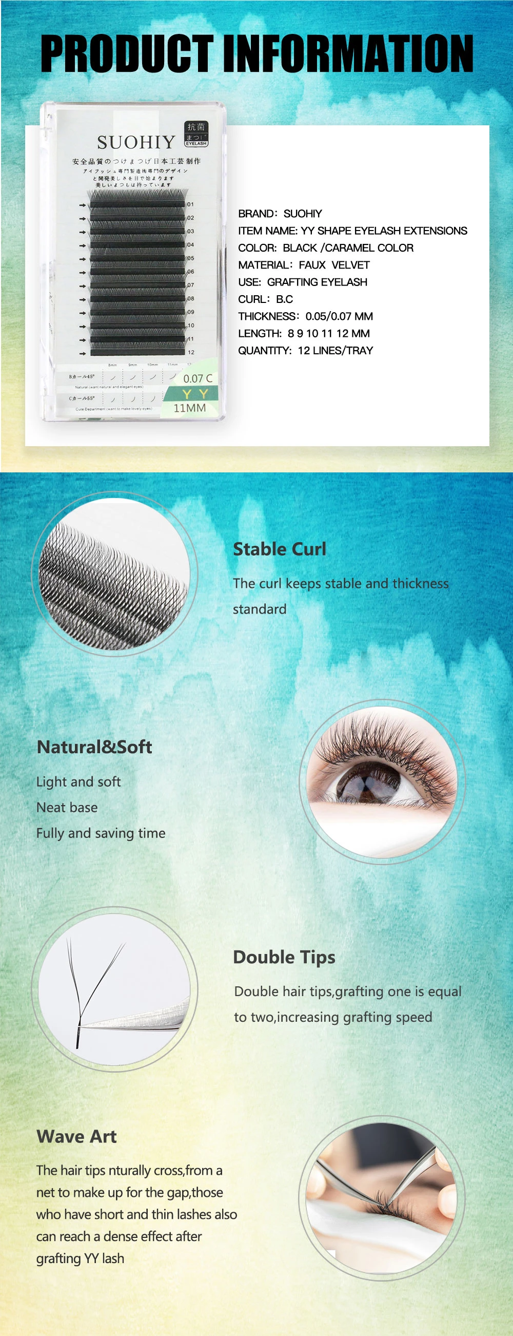 Factory Price Private Label Customized Lashes Box Professional Bulk Yy Shape Eyelash Extensions