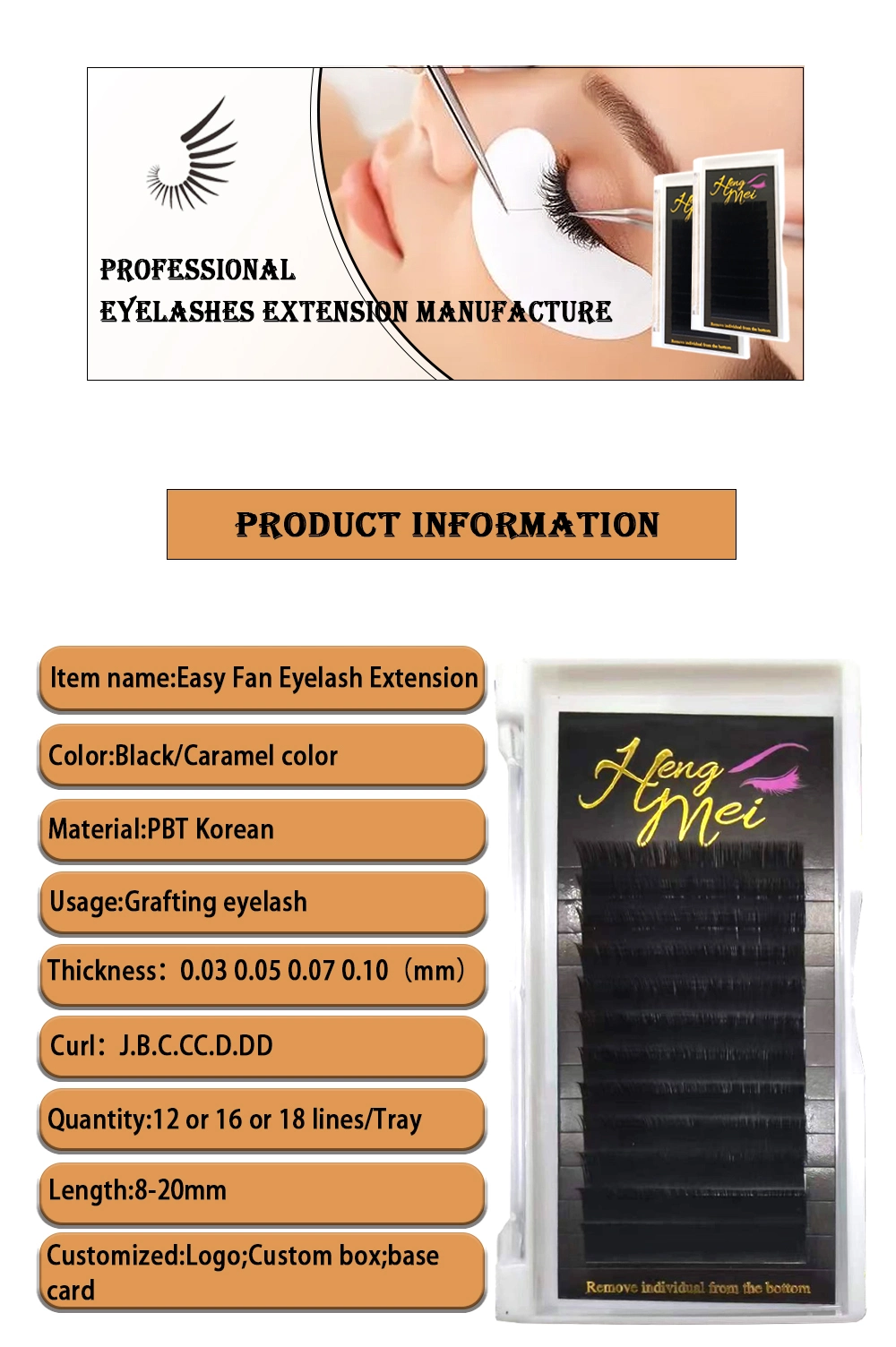 Professional Soft Mink Lash Extension Manufacturer Supplies Individual Easy Fan Eyelash Extensions