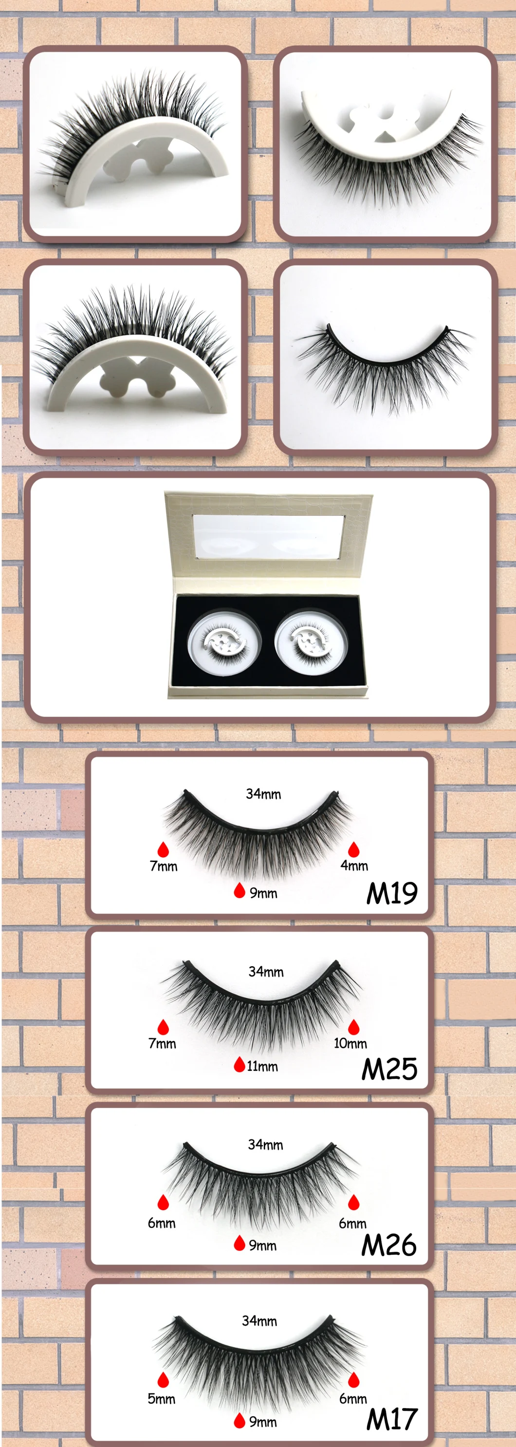 Cruelty Free Full Strip Lashes Adhesive Band Hot Selling Faux Mink Eyelashes Wholesale 5D 3D Adhesive Strip Mink Lashes