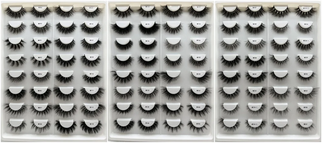 High Quality Wholesale Eyelashes 16mm 18mm 20mm 22mm 25mm Lashes 3D 5D 6D 10d Full Strip Fluffy Curly Thick Messy Mink Lashes