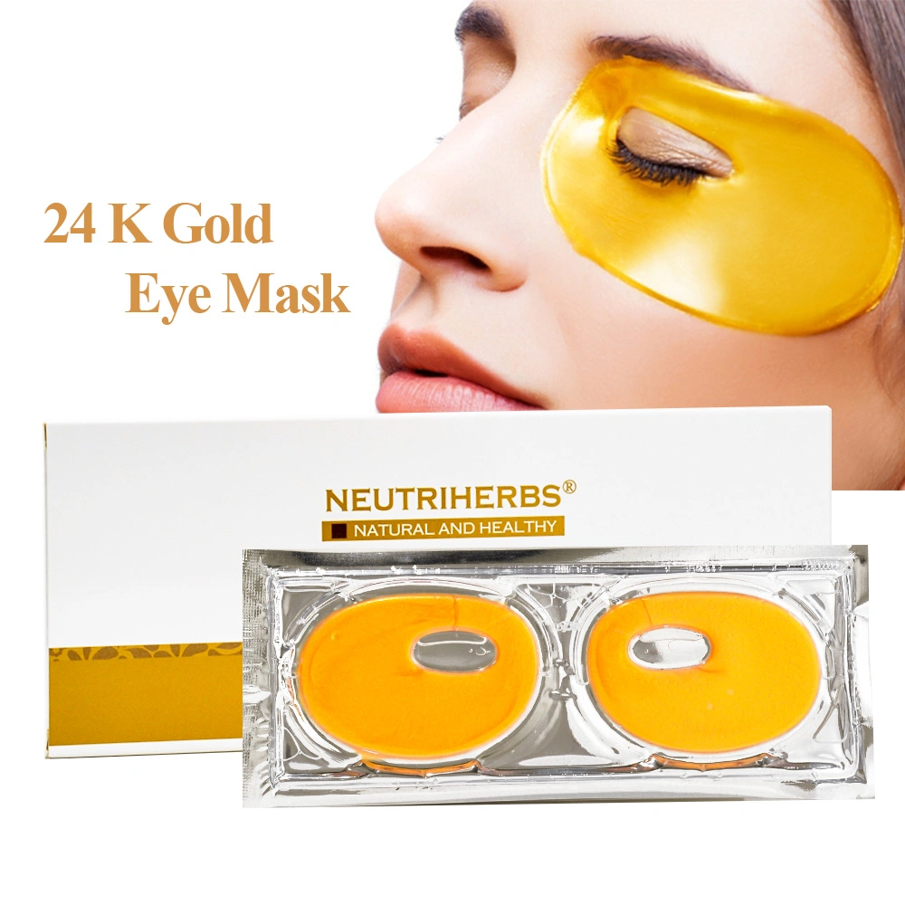 OEM ODM Natural Anti Aging Dark Circles Sheet 24K Gold Eye Pad Gel Mask