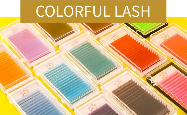 Soft Colorful Wholesale Eyelash Extension Private Label Custom Tray 0.05 Thickness Lash Extension
