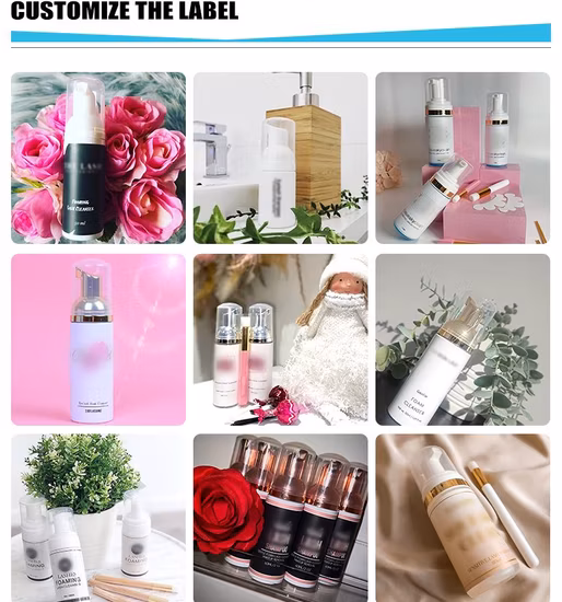 Prix ​​de gros Shampooing Lash personnalisé Extension de cils Nettoyant Paupière Nettoyant moussant