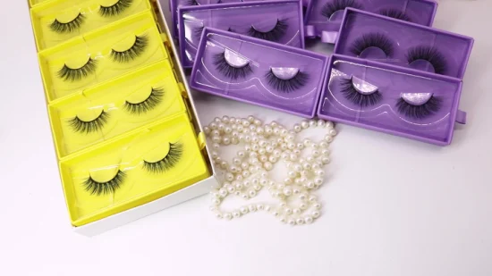 Usine de bandes de cils OEM Ocustom Case Faux cils de vison de haute qualité à la main en soie Fluffy 3D Full Strip Lashes pour la vente en gros