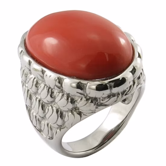Ovale Glue Ruby Stone Medical Steel Large Gem Stone Rings