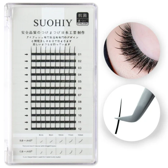 Extensions de cils de fée de prix d'usine de vente chaude Premade Wispy Spikes Lashes