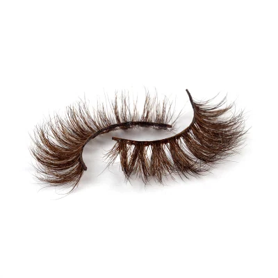 Brown False Eyelashes 3D Faux Mink Strip Lashes Outils de maquillage